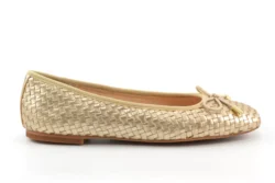 Inuovo Inuovo ballerina goud vlecht leer