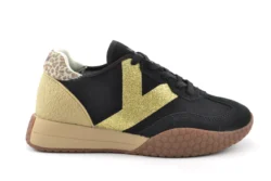 Keh-Noo Keh-Noo zwarte sneakers met leopard