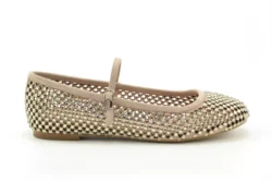 Lola Cruz Lola Cruz ballerina nude suede met strass