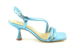 Lola Cruz Lola Cruz sandalen hak metallic blauw leer