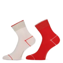 Marcmarcs MarcMarcs damessokken off white red 2P