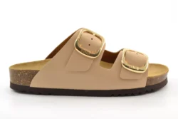 Scholl Scholl slippers voetbed lichtbruin leer