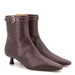 Toral Toral bordo leren enkellaarzen met hak