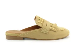 Toral Toral beige suede slippers met studs