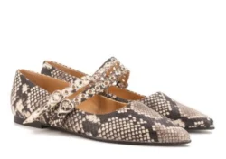 Toral Toral ballerina snake-print beige-zwart