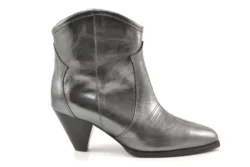 Toral Toral enkellaarzen hak lood-zilver leer