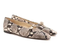 Toral Toral ballerina snake-print beige-zwart