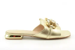 Tosca Blu Tosca Blu slippers goud leer/steentjes