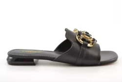 Tosca Blu Tosca Blu slippers zwart leer/steentjes