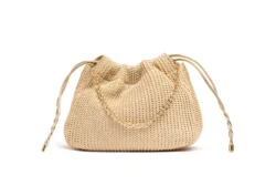 Unisa Unisa schoudertas beige raffia