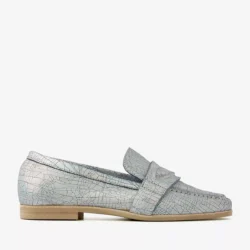 Via Vai Via Vai loafers zilver-blauw metallic leer