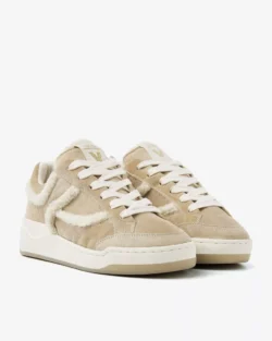 Via Vai Via Vai beige suede sneakers met wol