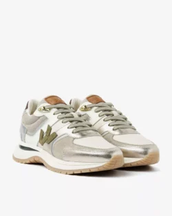 Via Vai Via Vai beige sneakers met zilver