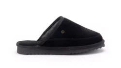 Warmbat Warmbat heren pantoffels zwart suede/wol