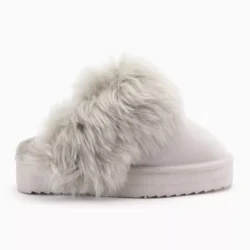 Warmbat Warmbat dames Pantoffels licht grijs suede