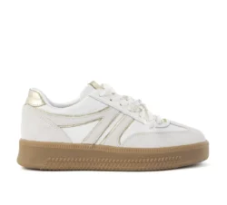 Babouche Babouche witte sneakers met goud