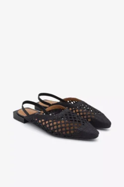 Angel Alarcon Angel Alarcon slingbacks zwart raffia
