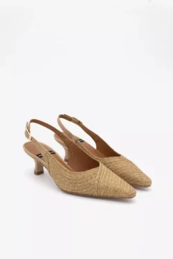 Angel Alarcon Angel Alarcon slingbacks bruin raffia hakje