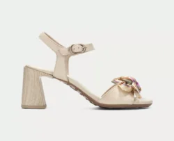 Hispanitas Hispanitas sandalette creme leer/strik