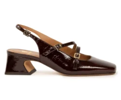 Bobbies Bobbies slingbacks donkerbruin lak