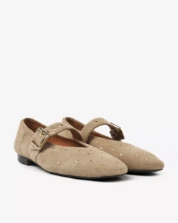 Via Vai Via Vai beige ballerina's met studs