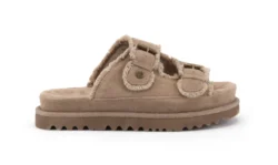 Warmbat Warmbat slippers lichtbruin suede