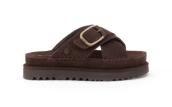 Warmbat Warmbat slippers donkerbruin suede