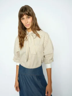 Mos Mosh Mos Mosh blouse Keeva Lilou beige-grijs