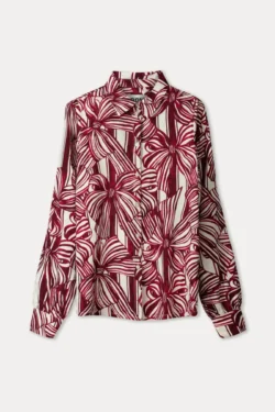 Pom-Amsterdam Pom Amsterdam blouse bordo-creme
