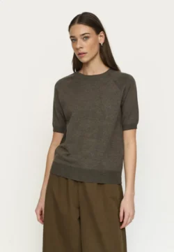 Soft Rebels Soft Rebels shirt knitted o-neck taupe