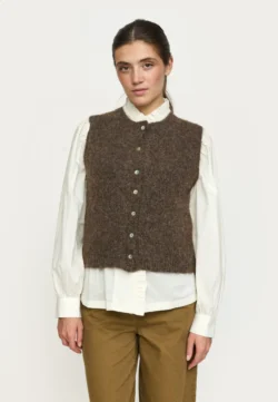Soft Rebels Soft Rebels gilet knit bruin