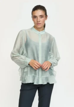 Soft Rebels Soft Rebels frill shirt lichtgroen