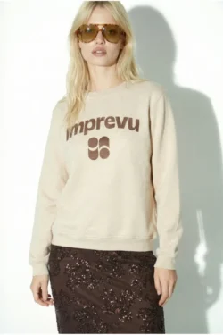 Imprevu Imprevu sweatshirt beige-bruin
