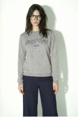 Imprevu Imprevu lurex-sweatshirt grijs