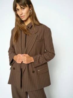 Mos Mosh Mos Mosh oversized blazer bruin strepen