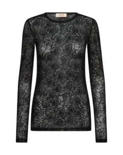 Mos Mosh Mos Mosh top mesh zwart rozen